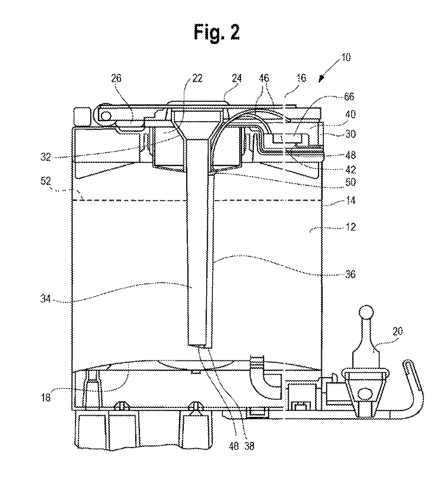 Beverage dispenser with capacitive level sensor and display and method