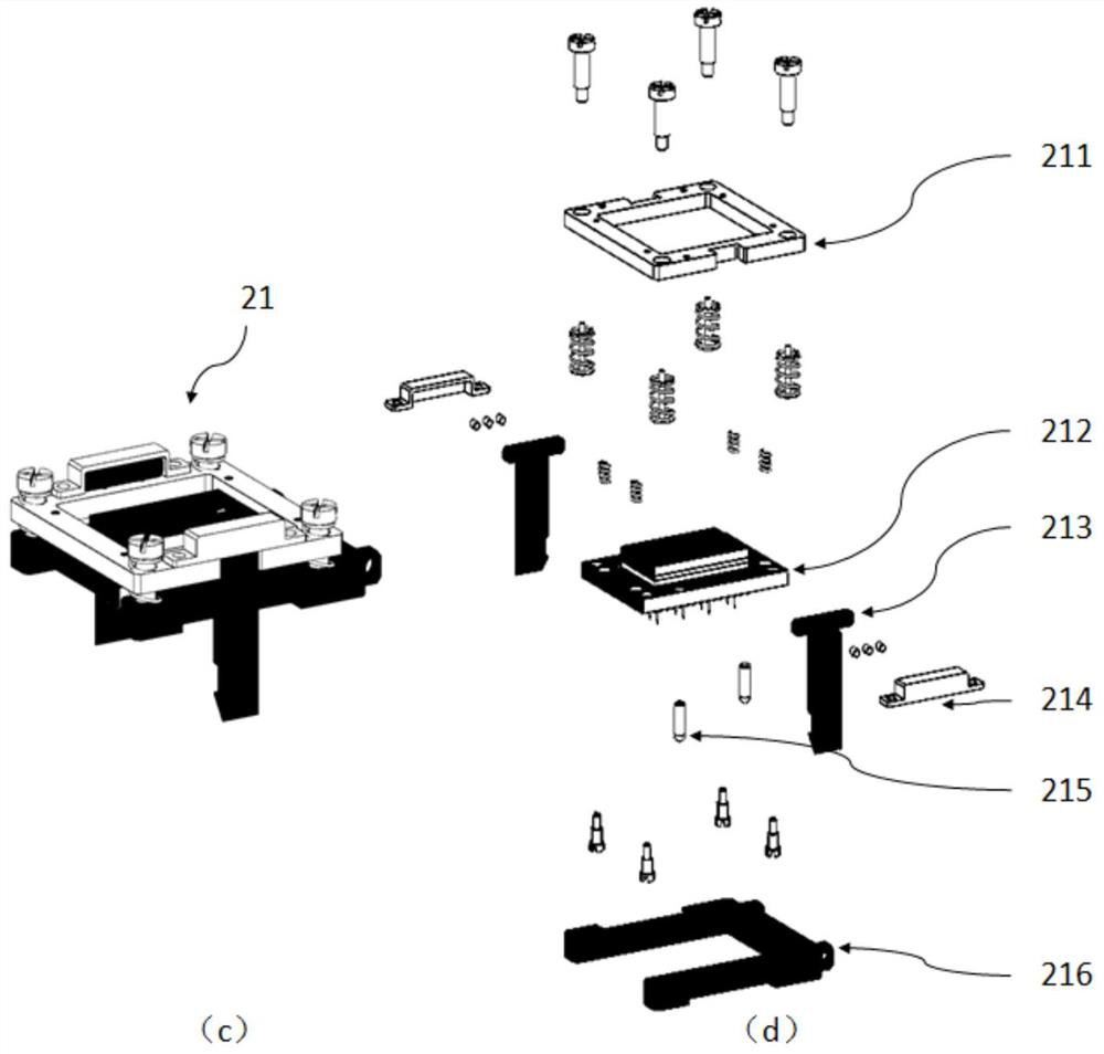 Bent board card function test clamp and device