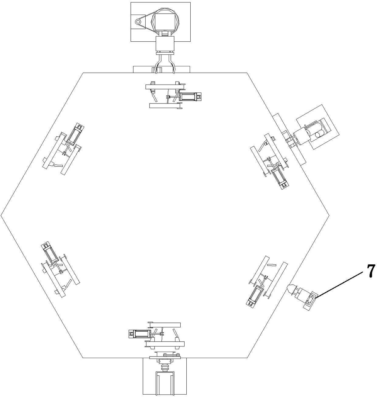 Shell opening and cube taking device of scallop cube taking machine and shell opening and cube taking technology of device