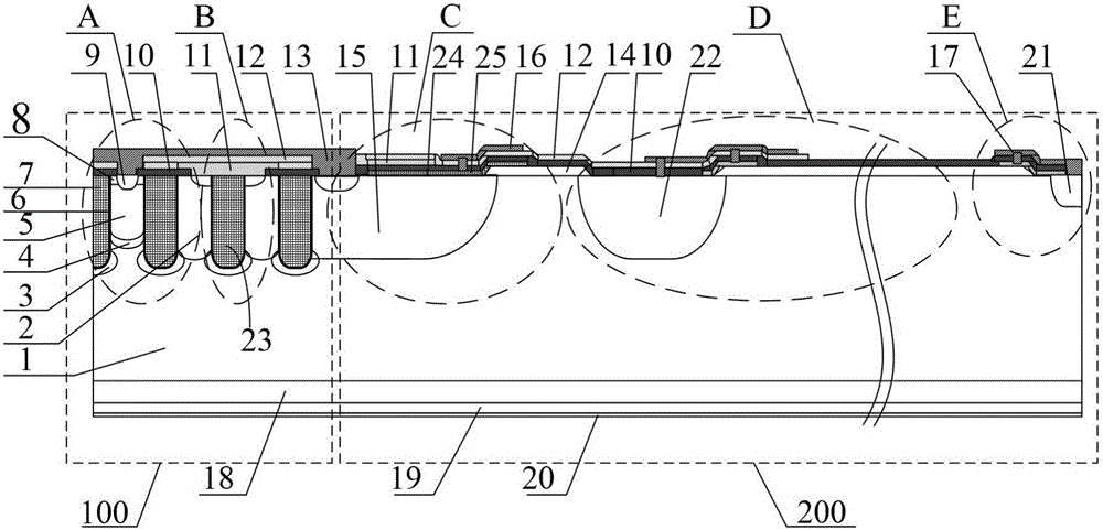 Insulated gate bipolar transistor device with low conduction voltage drop, and manufacturing method for insulated gate bipolar transistor device