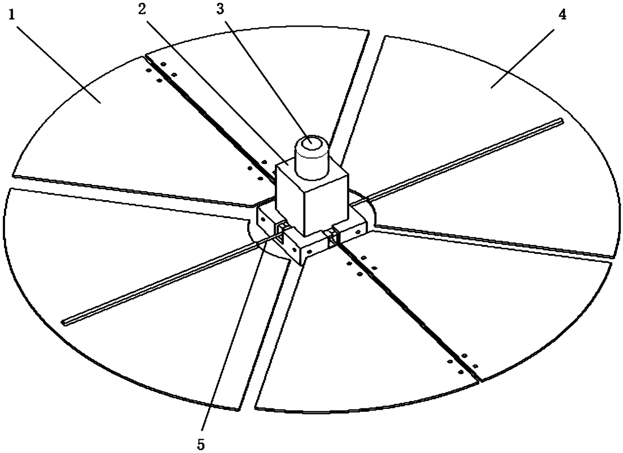 A fan-shaped plate folding mechanism