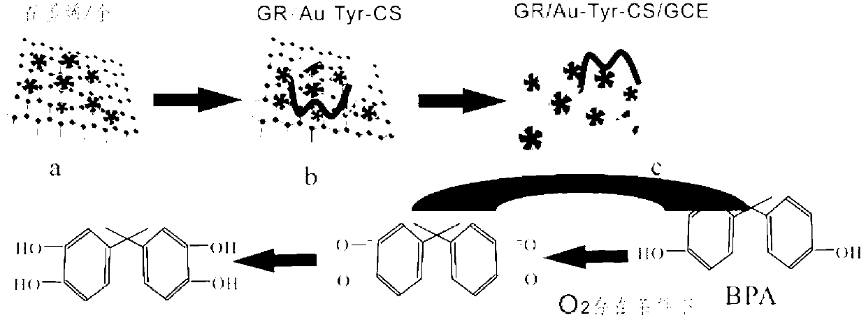 Electrochemical biosensor for detecting bisphenol-A, and preparation method and application thereof