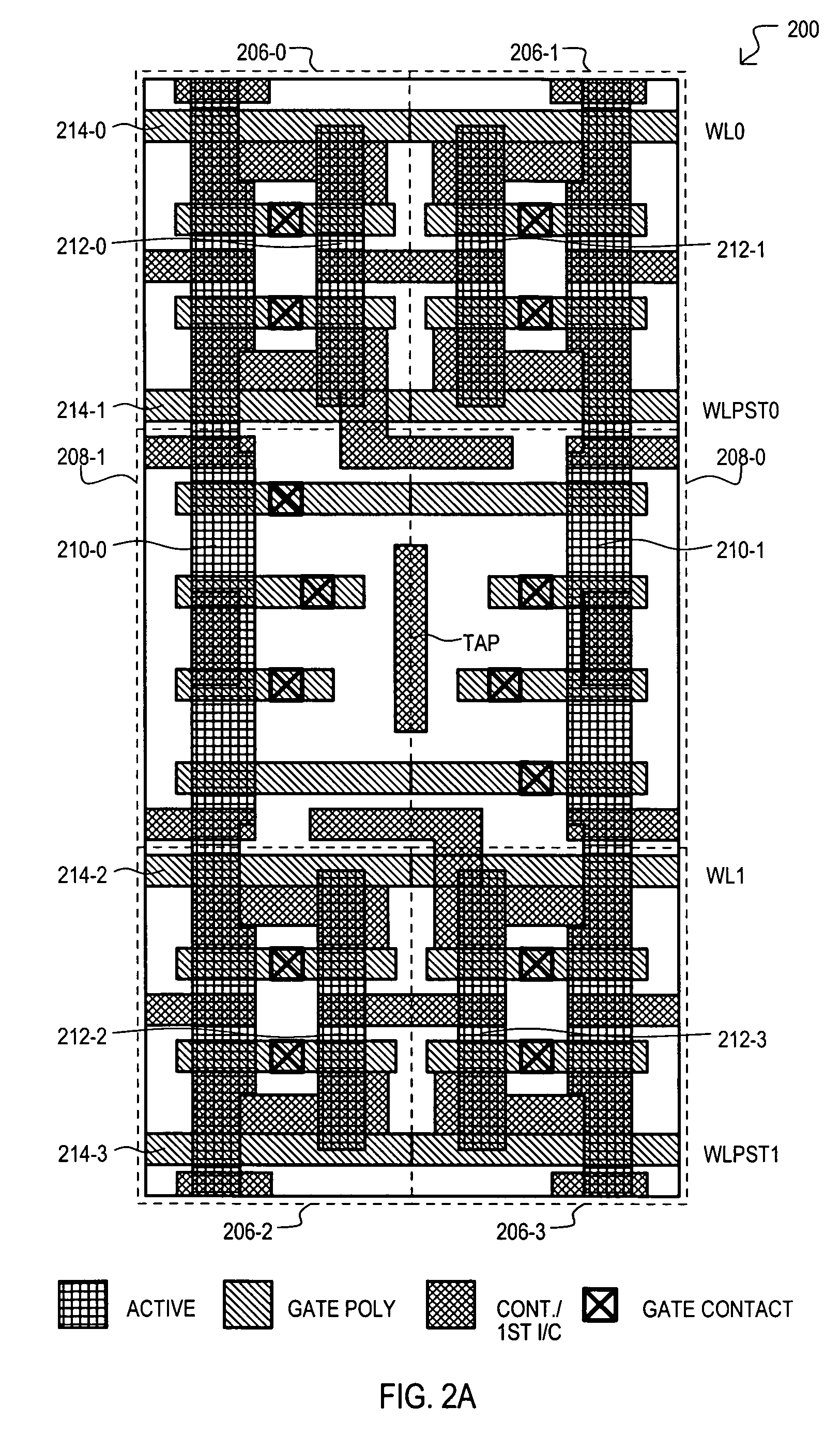 Interlocking memory/logic cell layout and method of manufacture