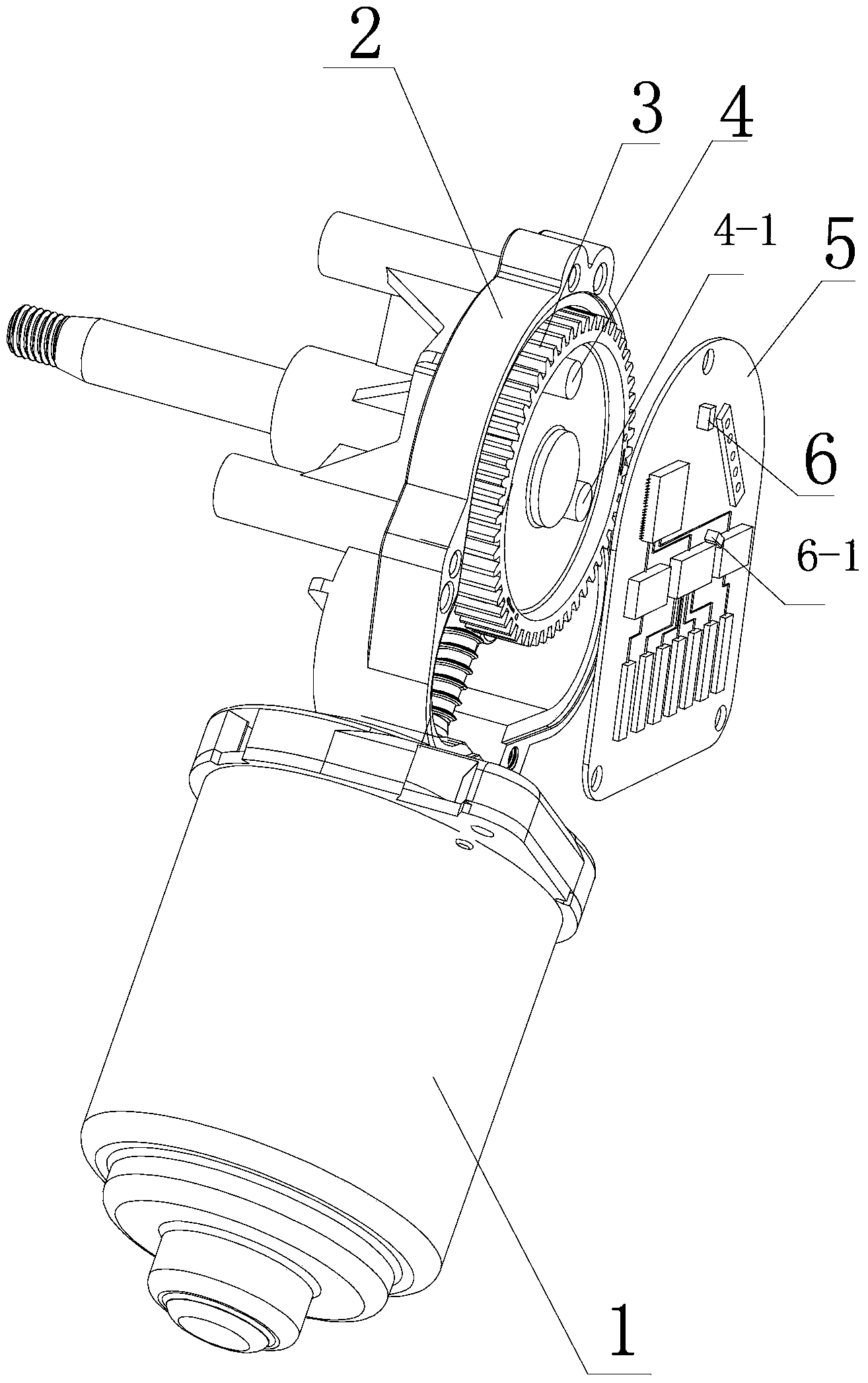 Automatic return gear for motor of intelligent electronic type contactless two-way rotary windscreen wiper