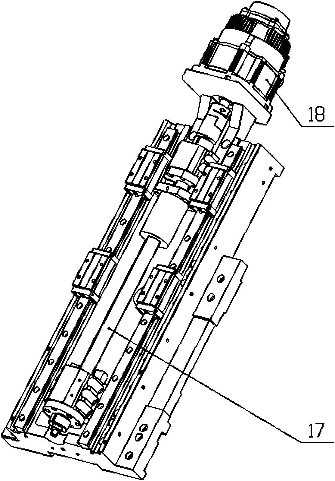 A CNC lathe with inclined bed, double spindles, double rows of cutters and automatic loading and unloading inside the machine