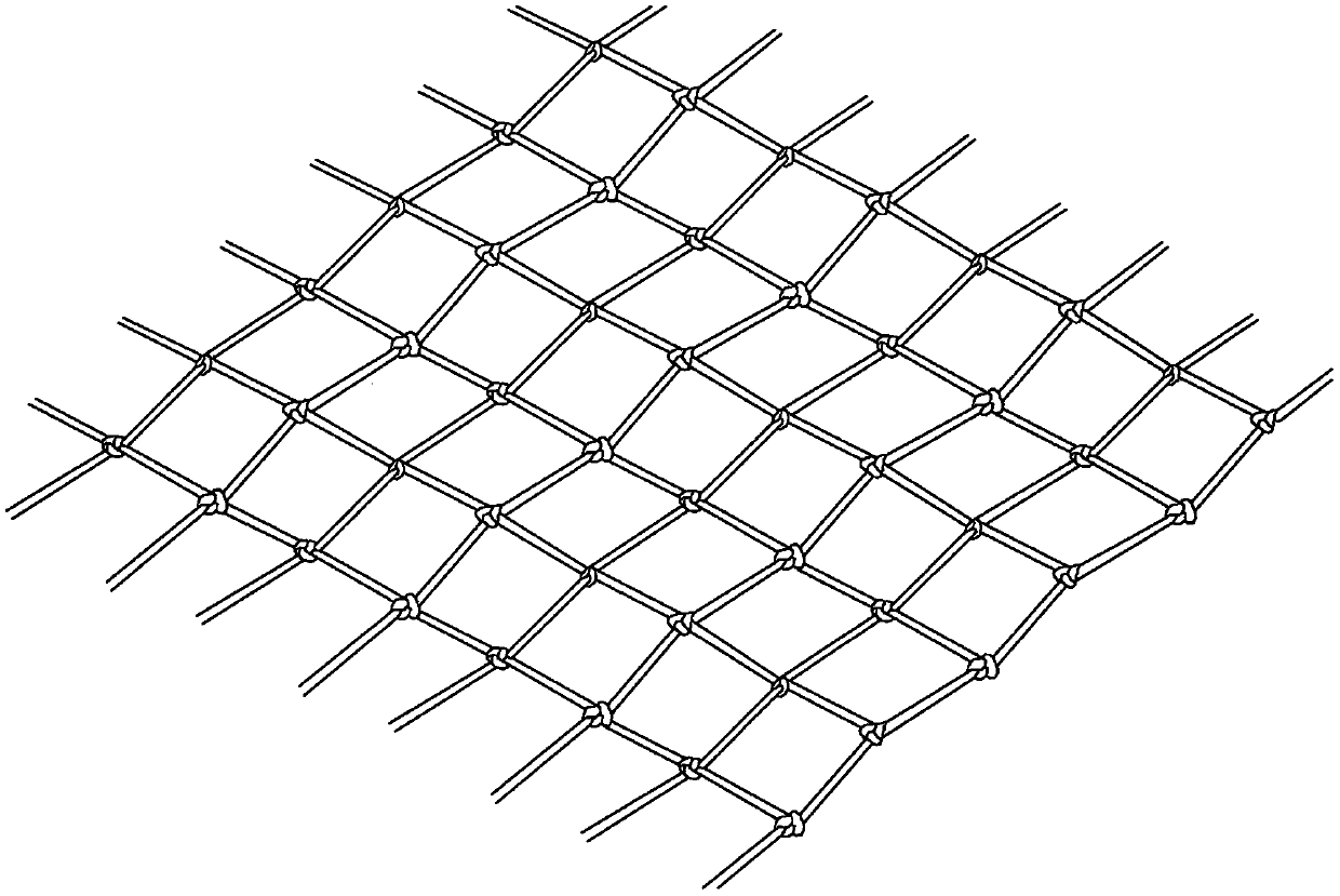 Method for restoring degraded grassland vegetation by using grid-like hemp rope mesh belt