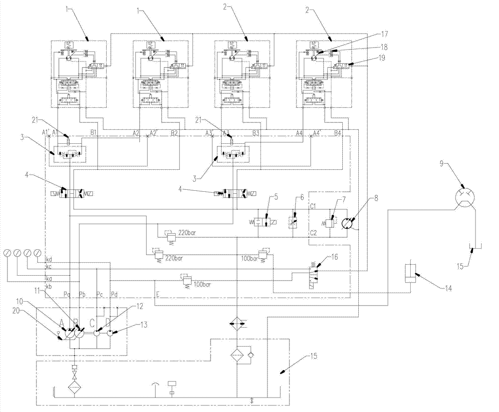 Hydraulic pressure system of rice transplanter with stepless adjustment of planting distance