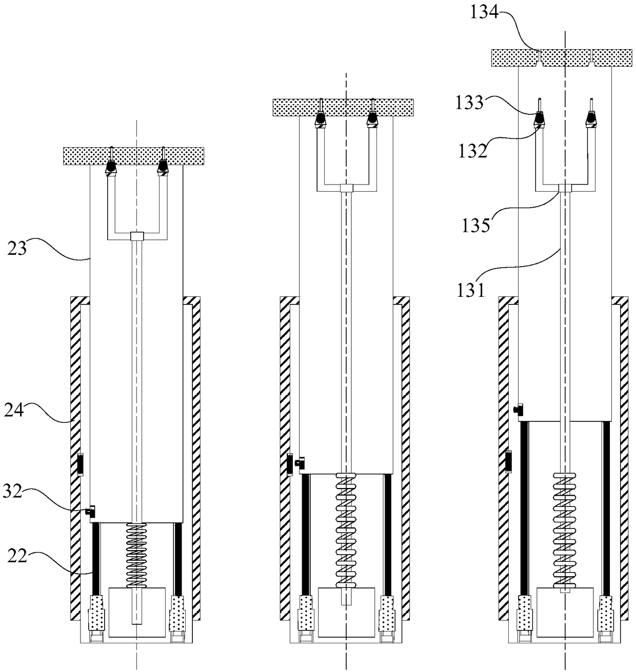 Goaf filling waste rock wet-spraying and tamping device and goaf filling waste rock filling method