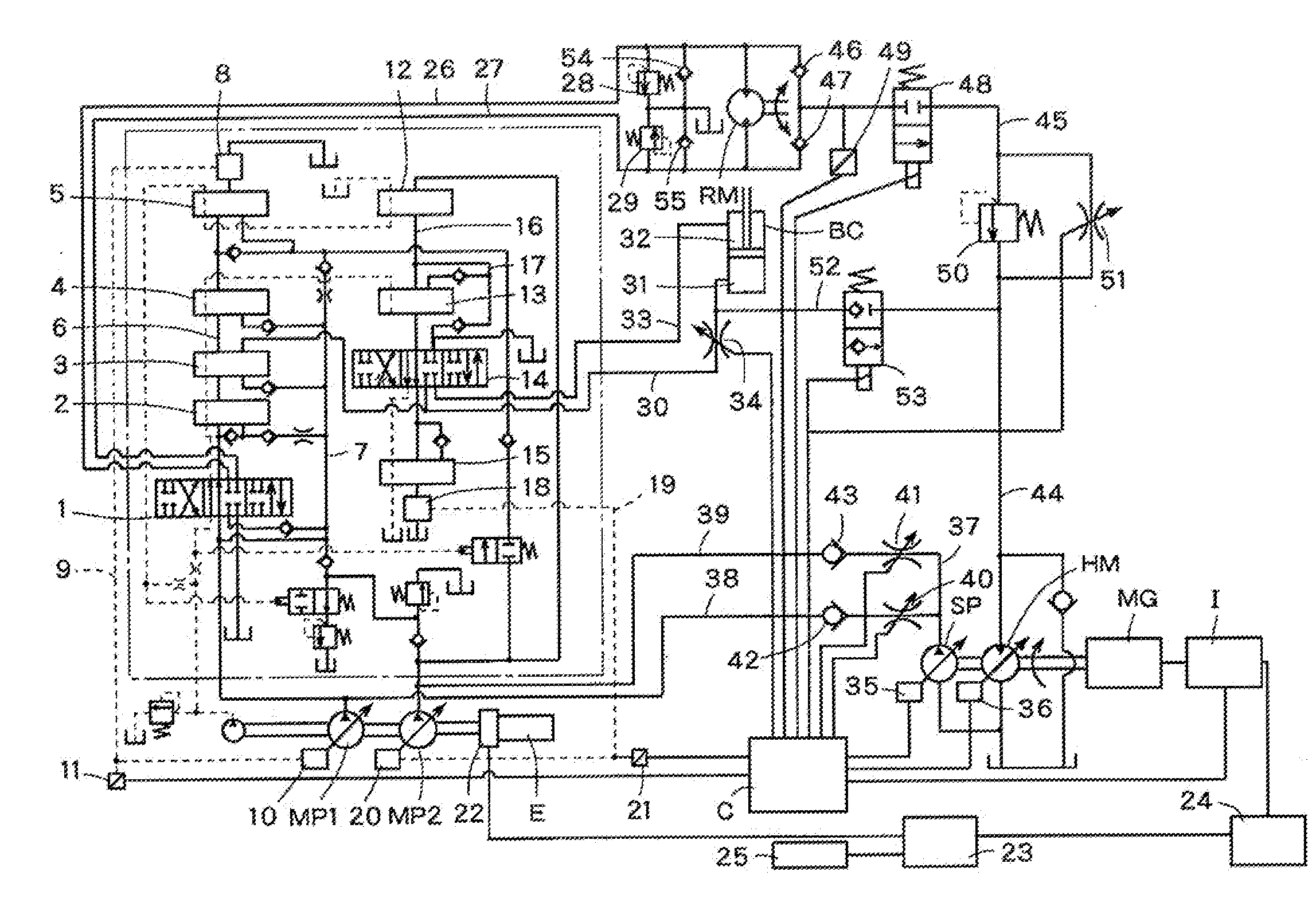 Controller of hybrid construction machine