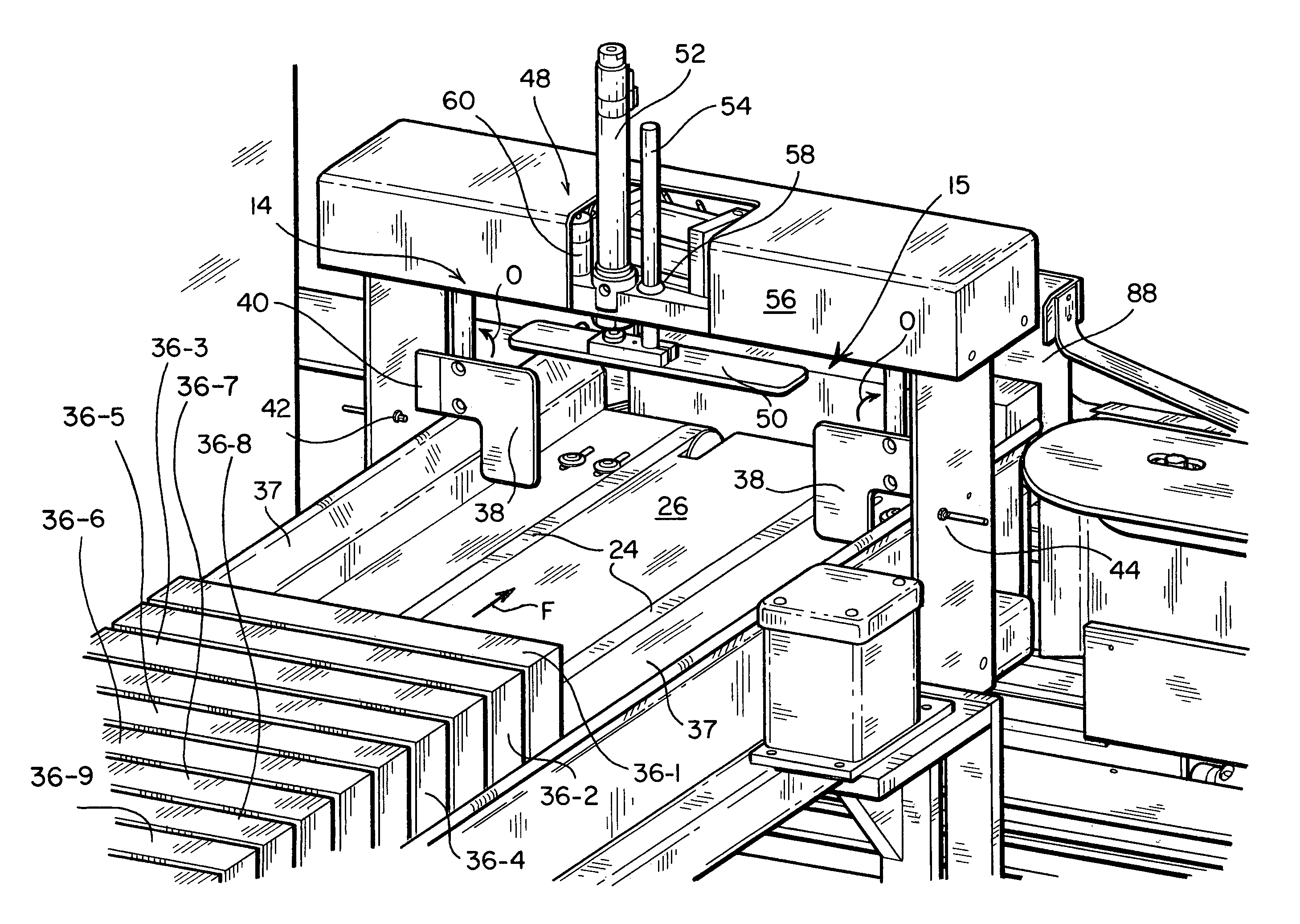 Synchronized stamp applicator machine and method of operating the same