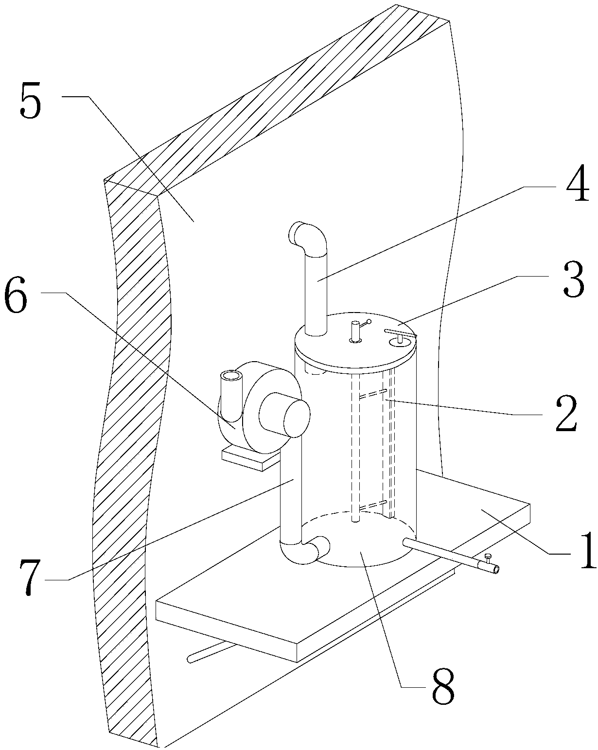 Automobile painting room ventilating device