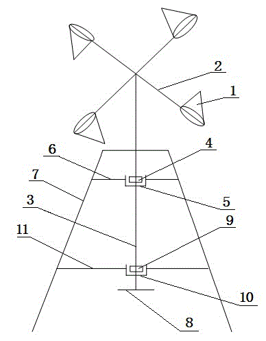 Vertical shaft lever hopper type overlaying wind energy power source