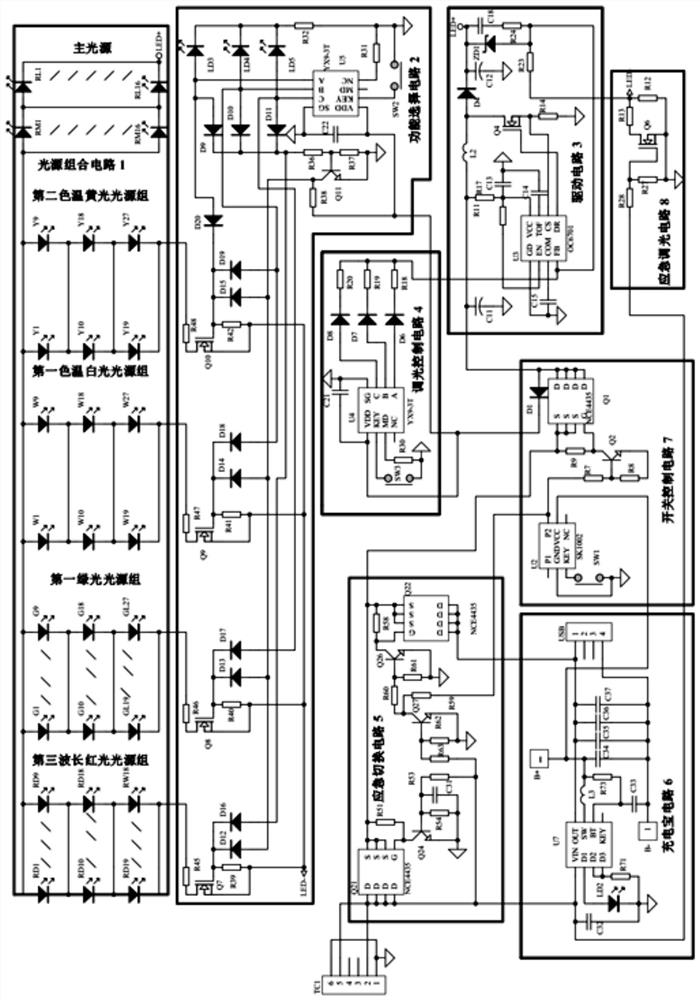 Intelligent portable eye-protection lighting circuit