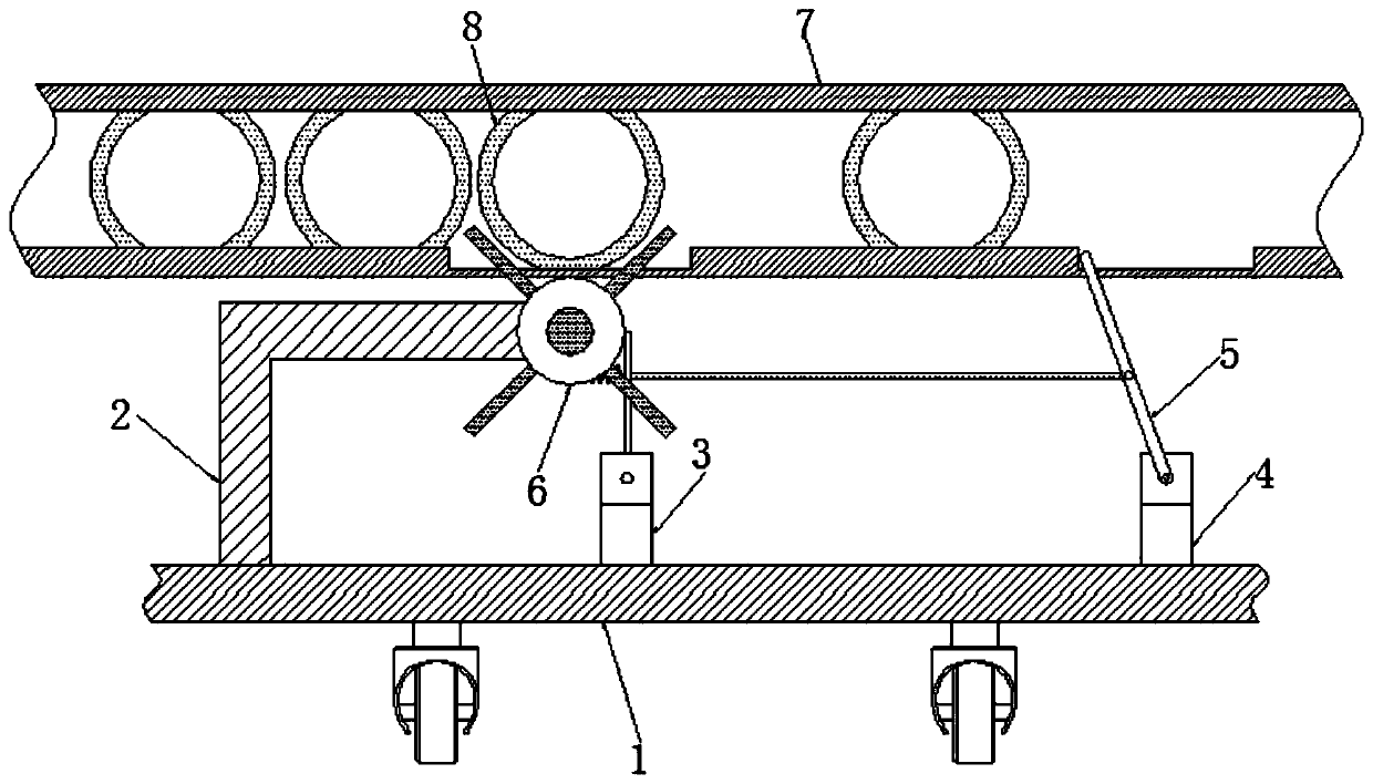 Conveying device for ensuring individual transportation of tires based on self-gravity