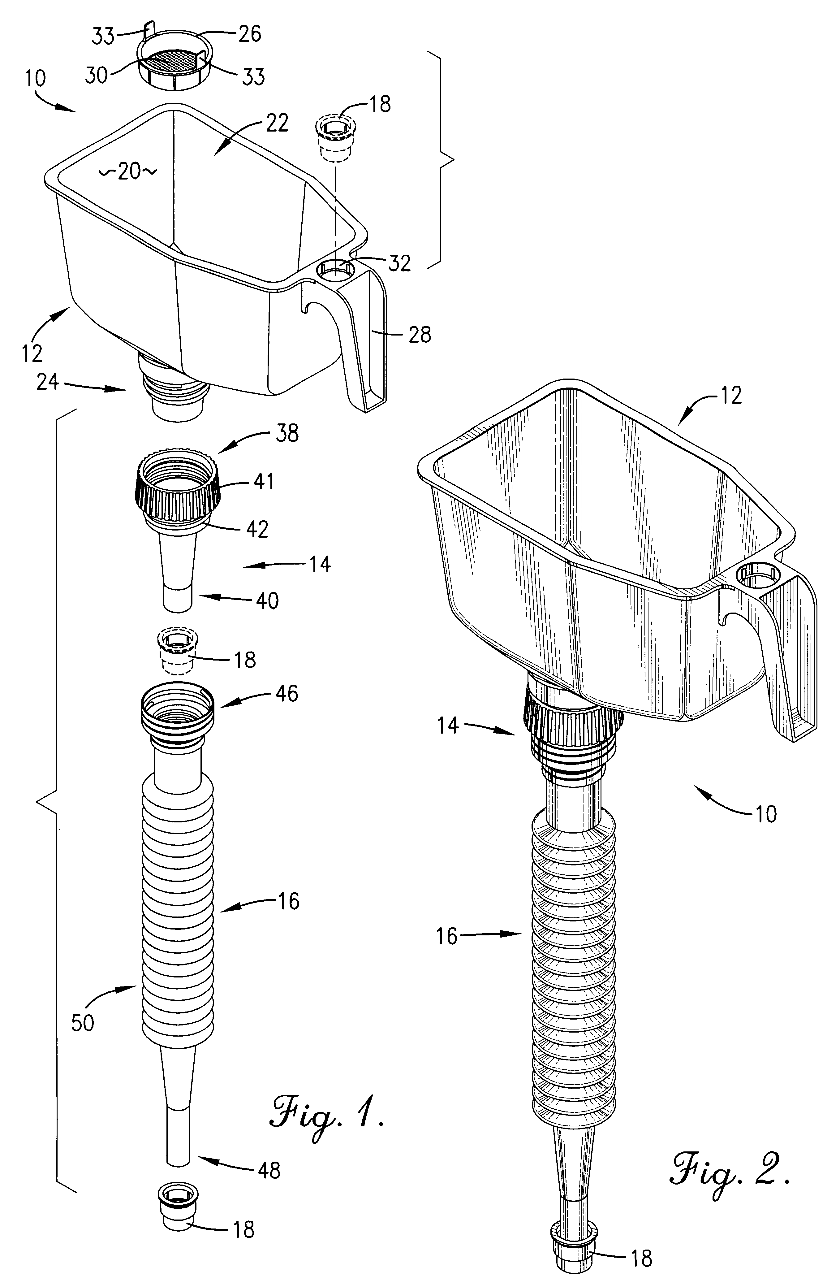 Versatile pouring system including a funnel and spouts