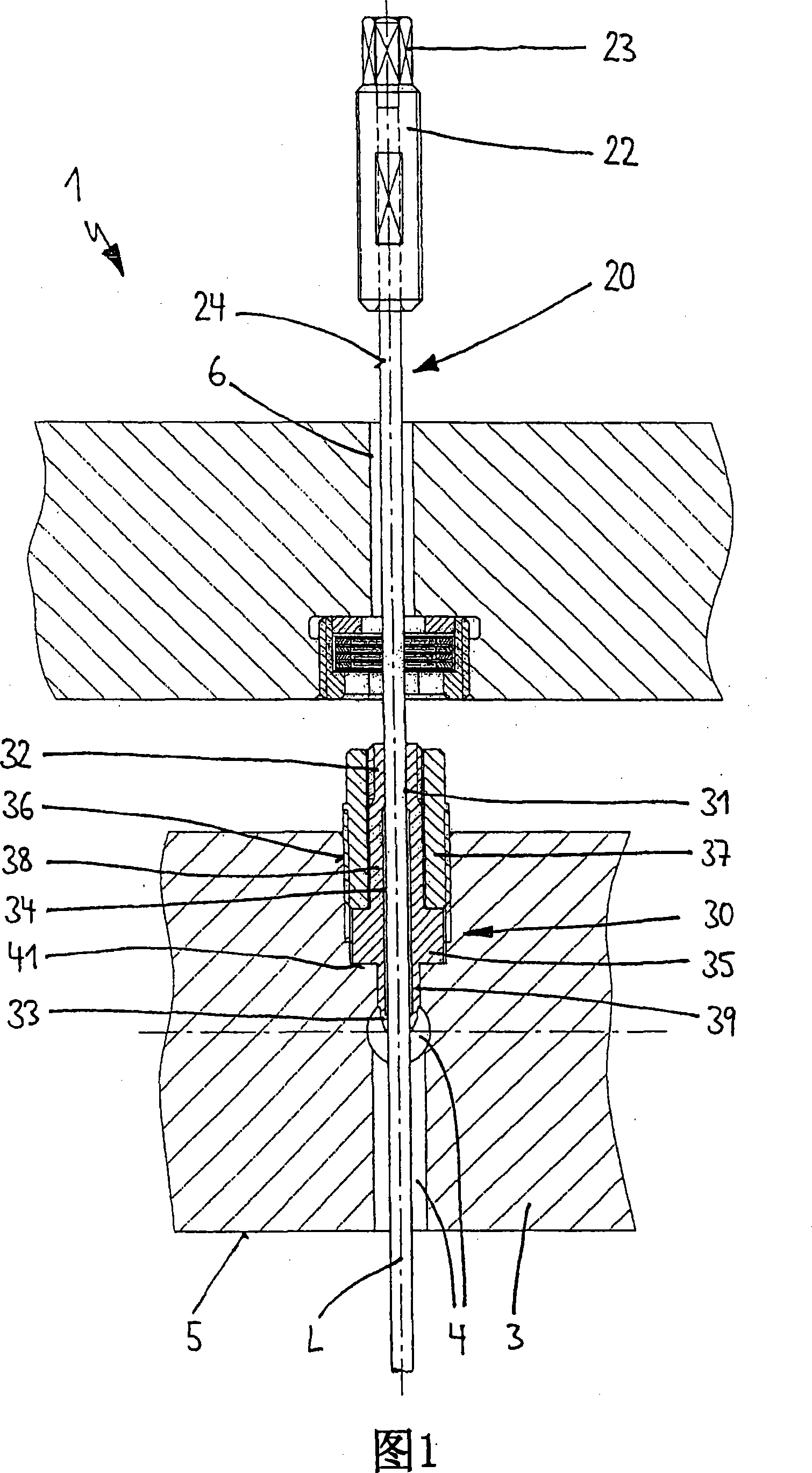 Injection-moulding device with needle valve nozzle and guide bush