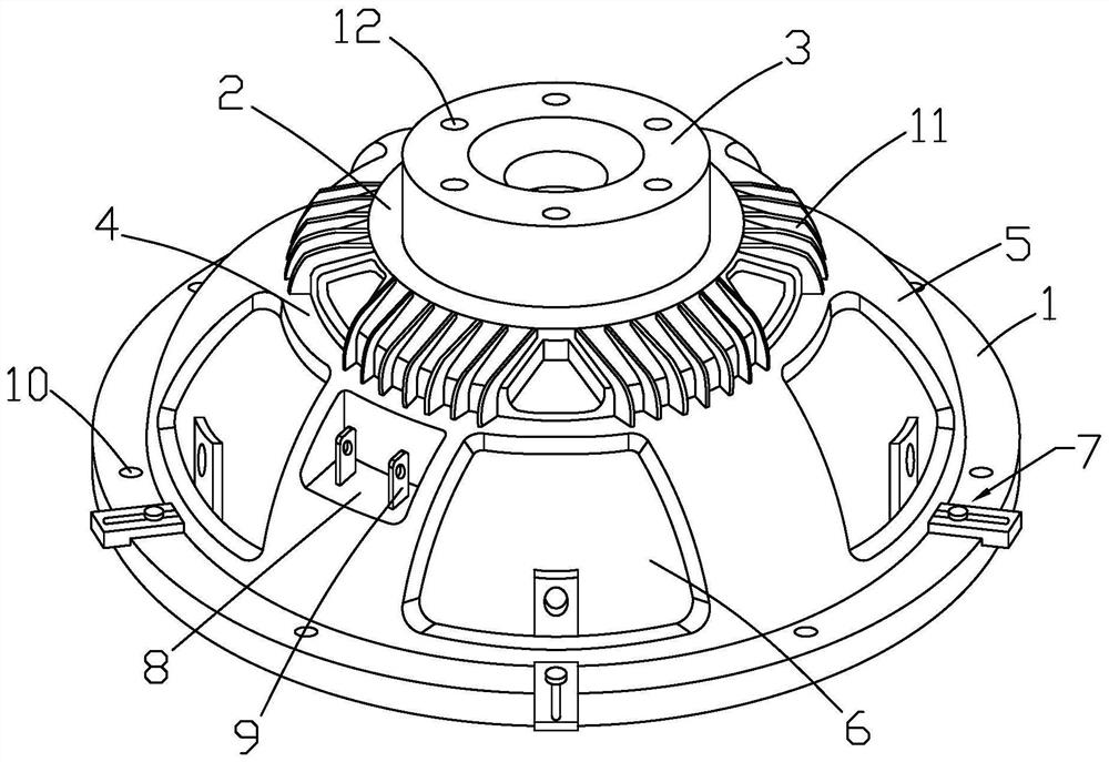 Automobile loudspeaker basin stand and manufacturing method thereof