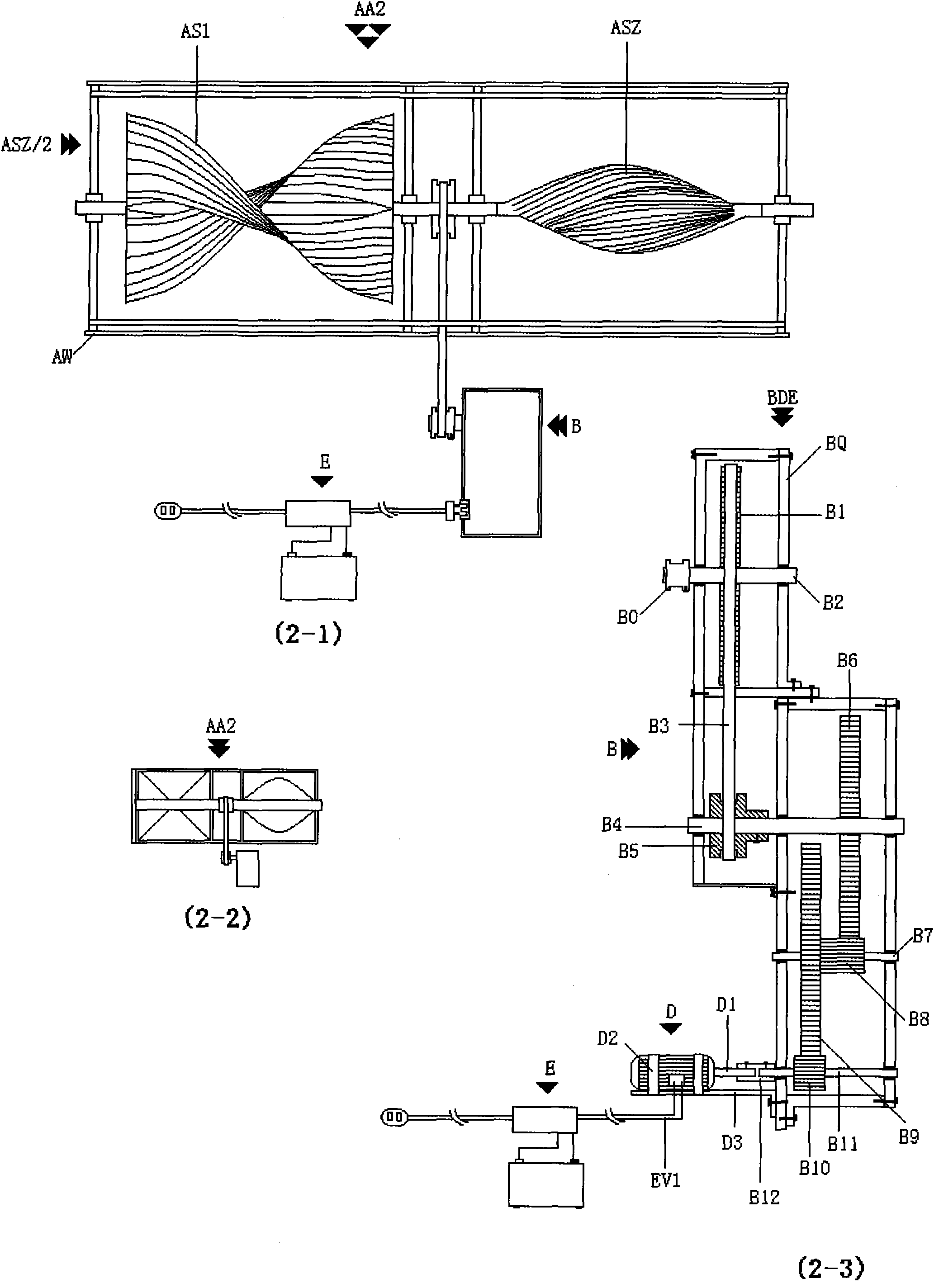 Vacuum energy all-weather S-shaped airfoil rotational flow power generating system