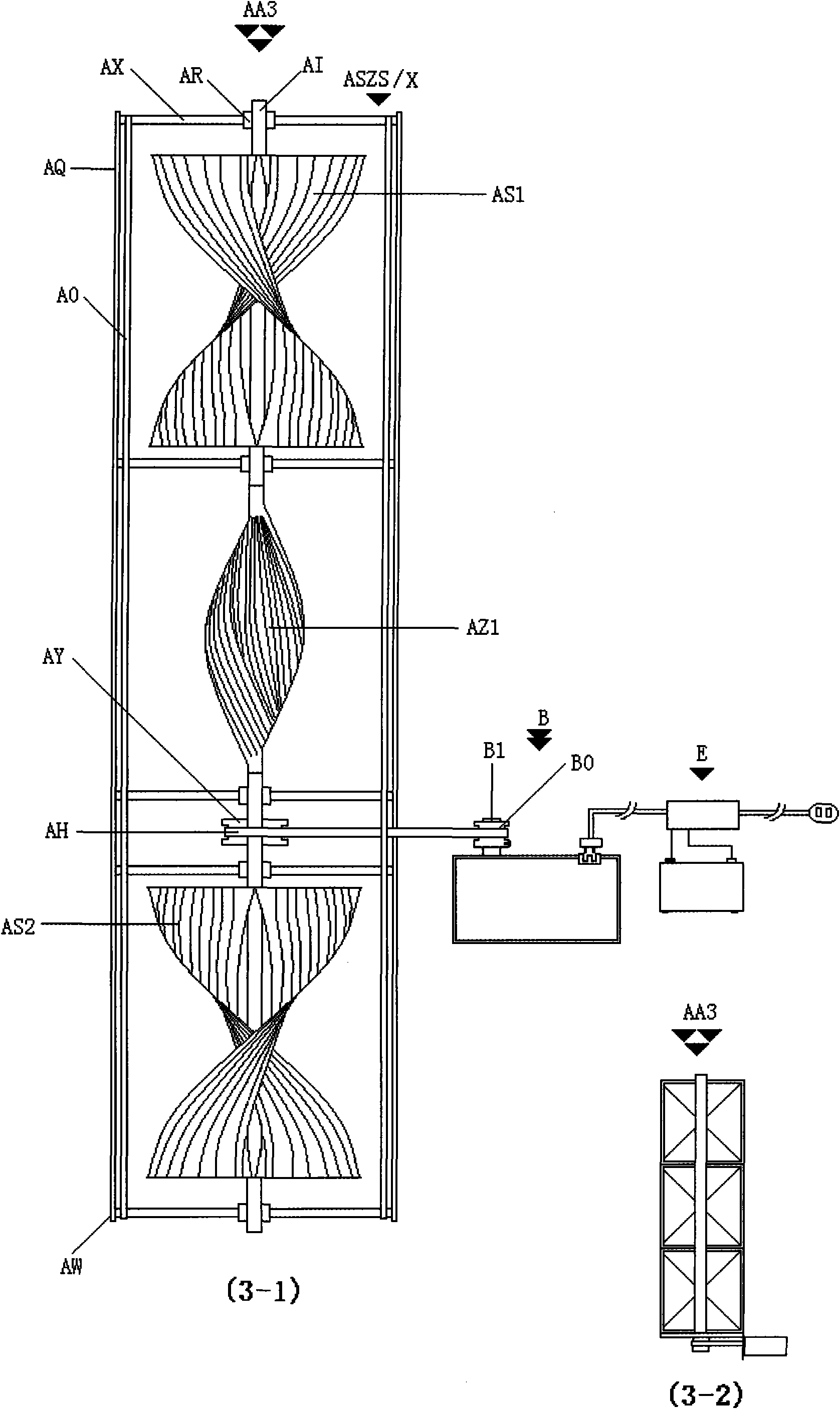 Vacuum energy all-weather S-shaped airfoil rotational flow power generating system