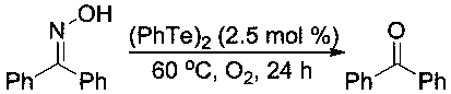 Method for removing oxime through catalysis of tellurium