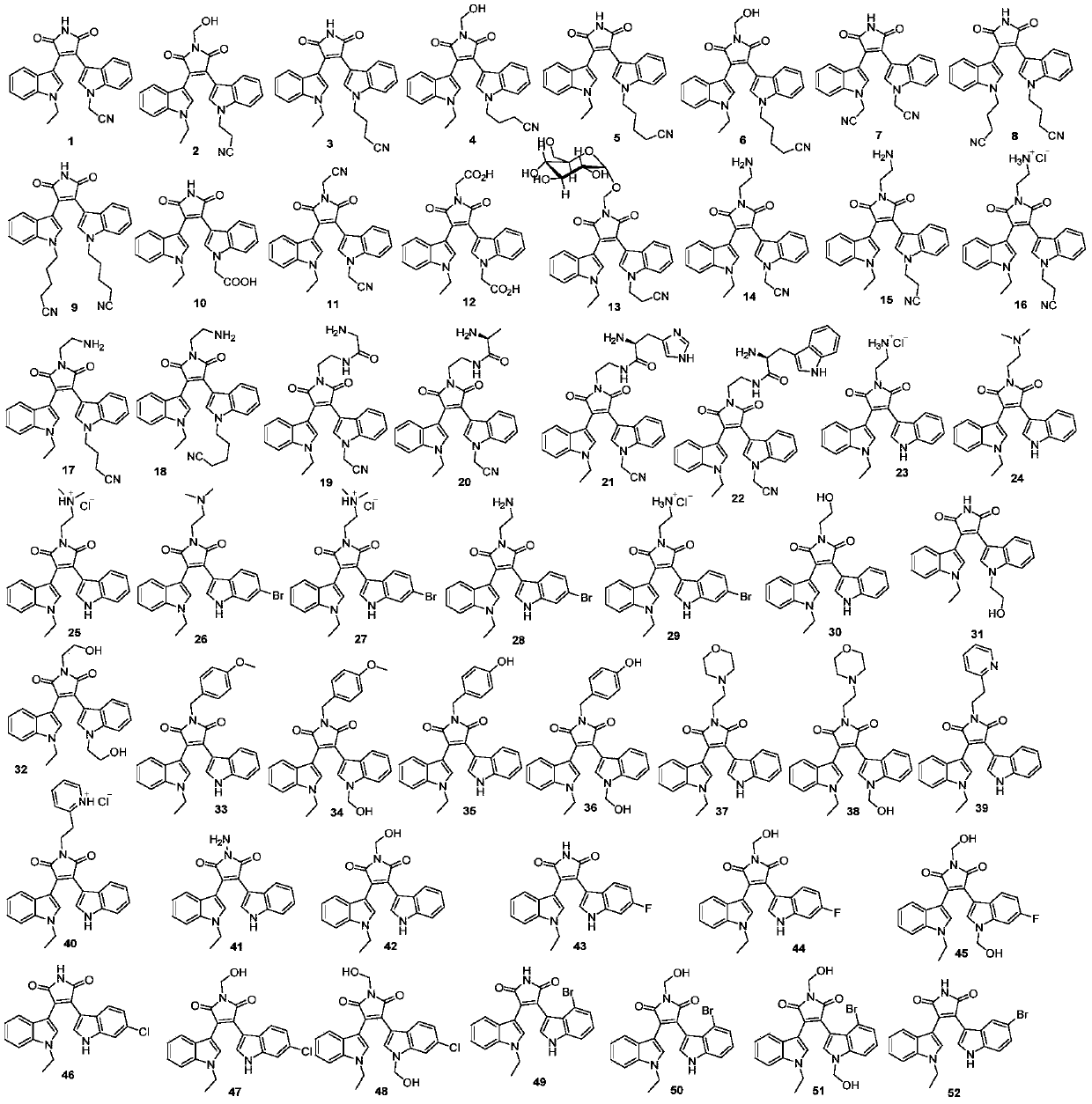 Bis-indolemaleimide derivative and preparation method and use thereof