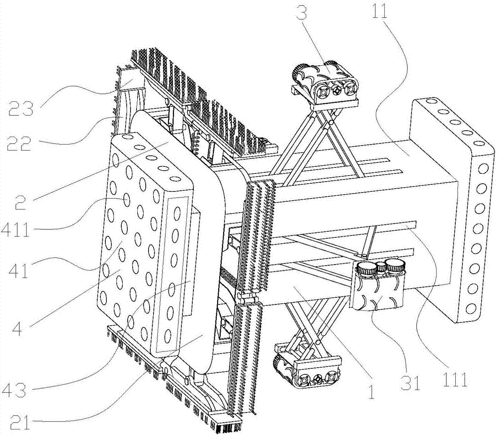 Retractable type central air conditioner pipeline cleaning device