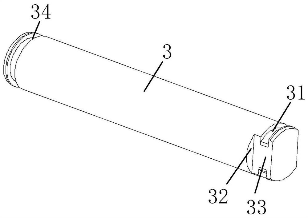 Welding-free pin shaft and stop device