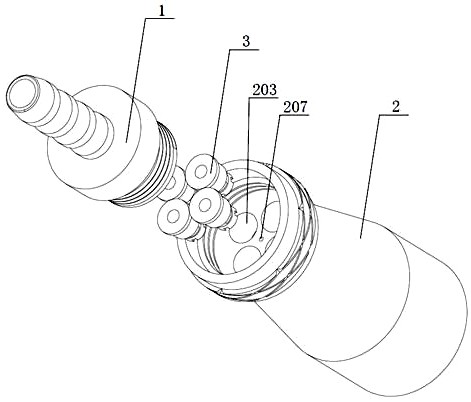 Atomizing nozzle special for perfluorohexanone fire extinguisher and using method of atomizing nozzle