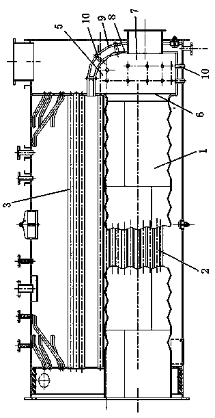 Oil and gas burning steam water boiler and outer wetback device thereof