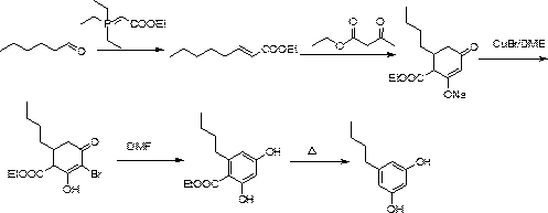 3,5-dihydroxyamylbenzene synthesis method