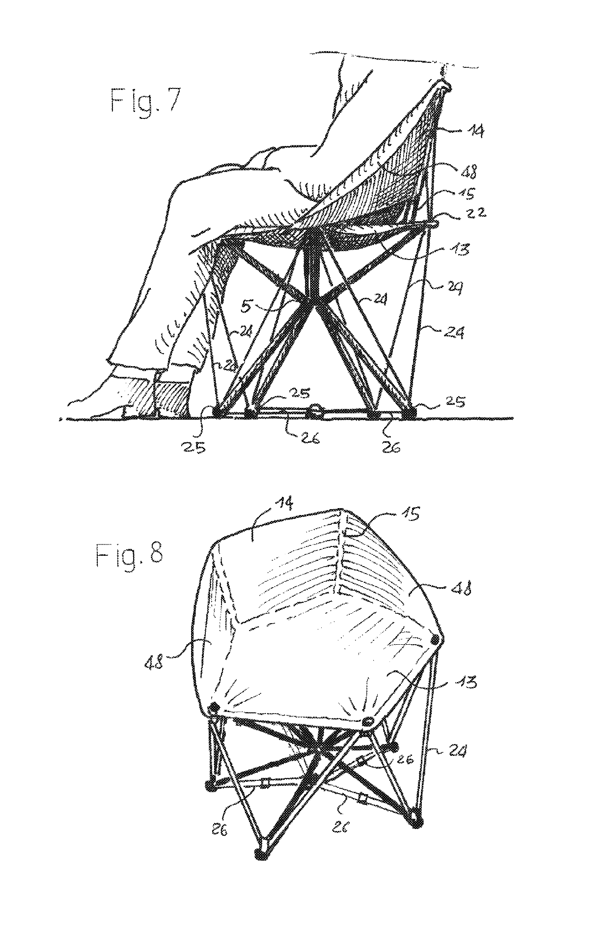 Support apparatus, such as a seat, foldable and portable