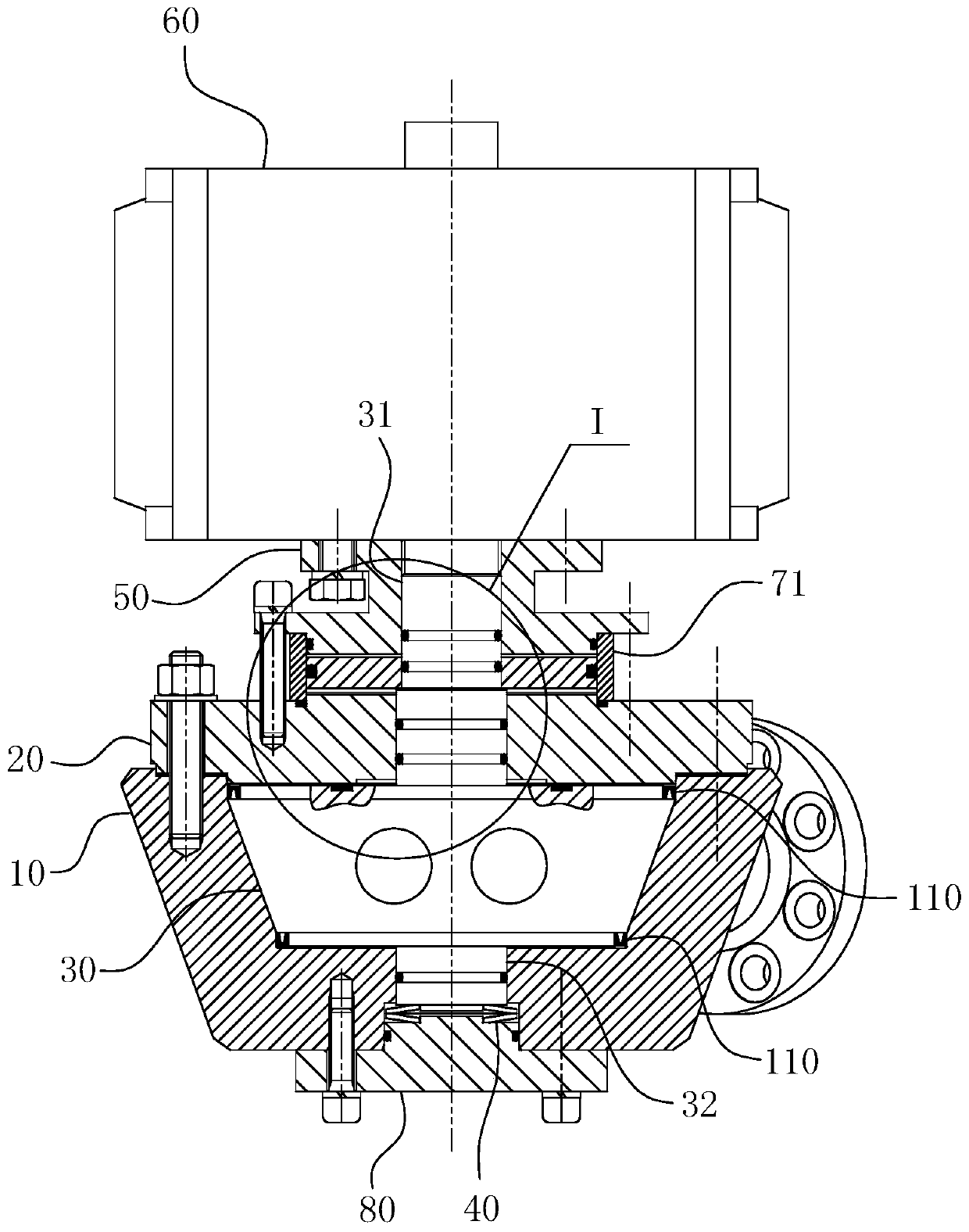 Pneumatic forcedly-sealing tapered plug type powdered coal feeding reversing valve