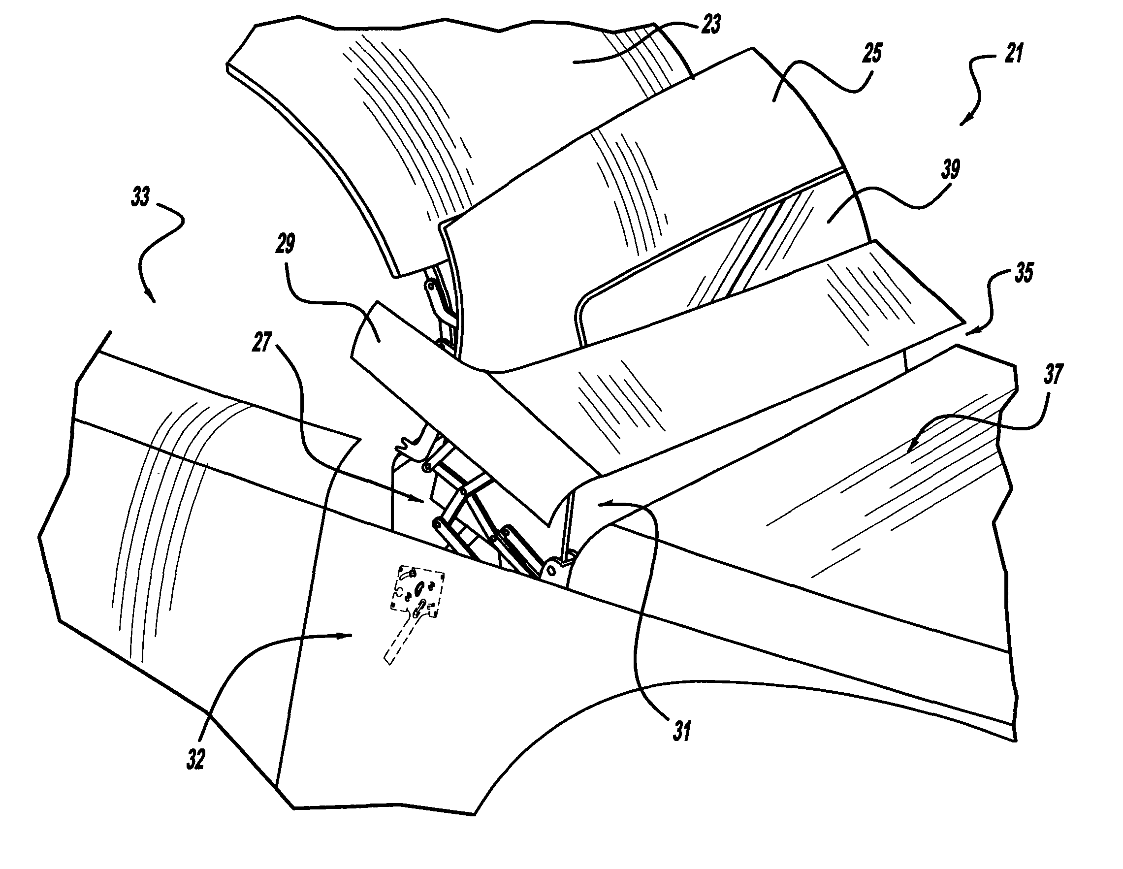 Latch for an automotive vehicle having a convertible roof