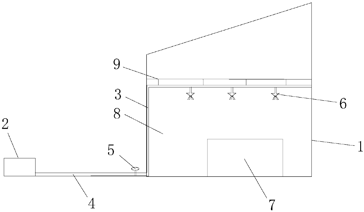 Dust suppression system and dust suppression method