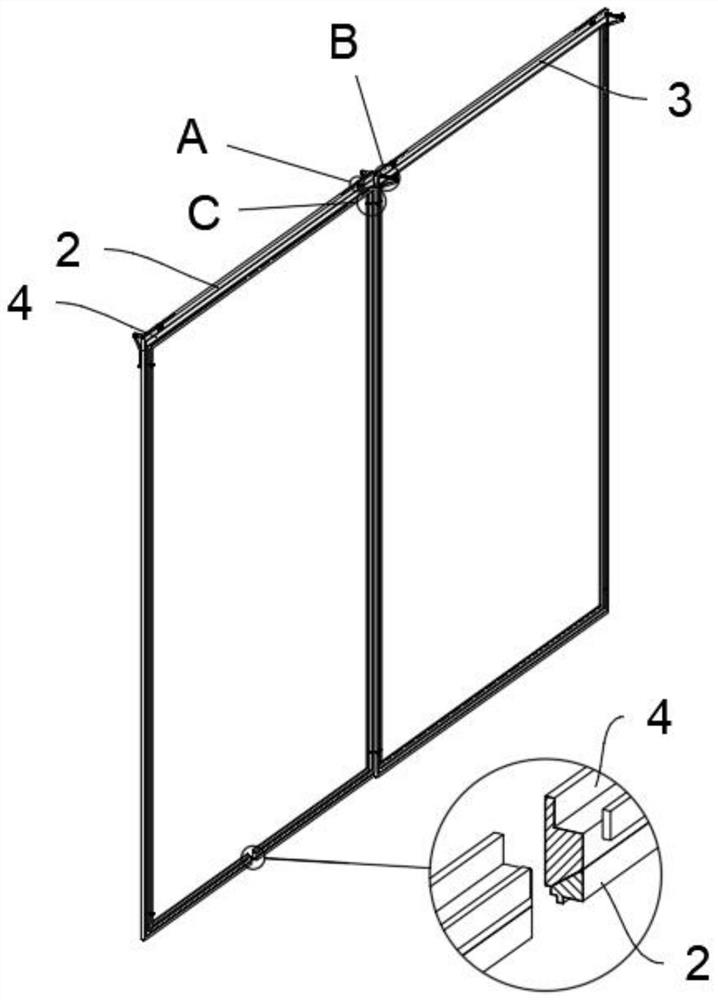 Sliding type unfolding type double-door-frame structure based on alloy doors and windows