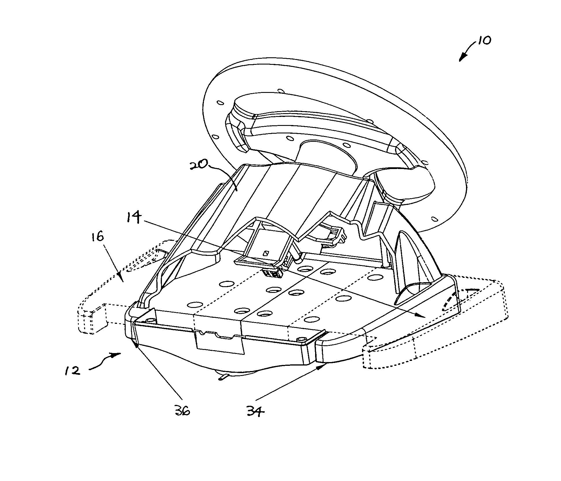 Convertible gaming steering wheel with internal retractable supports