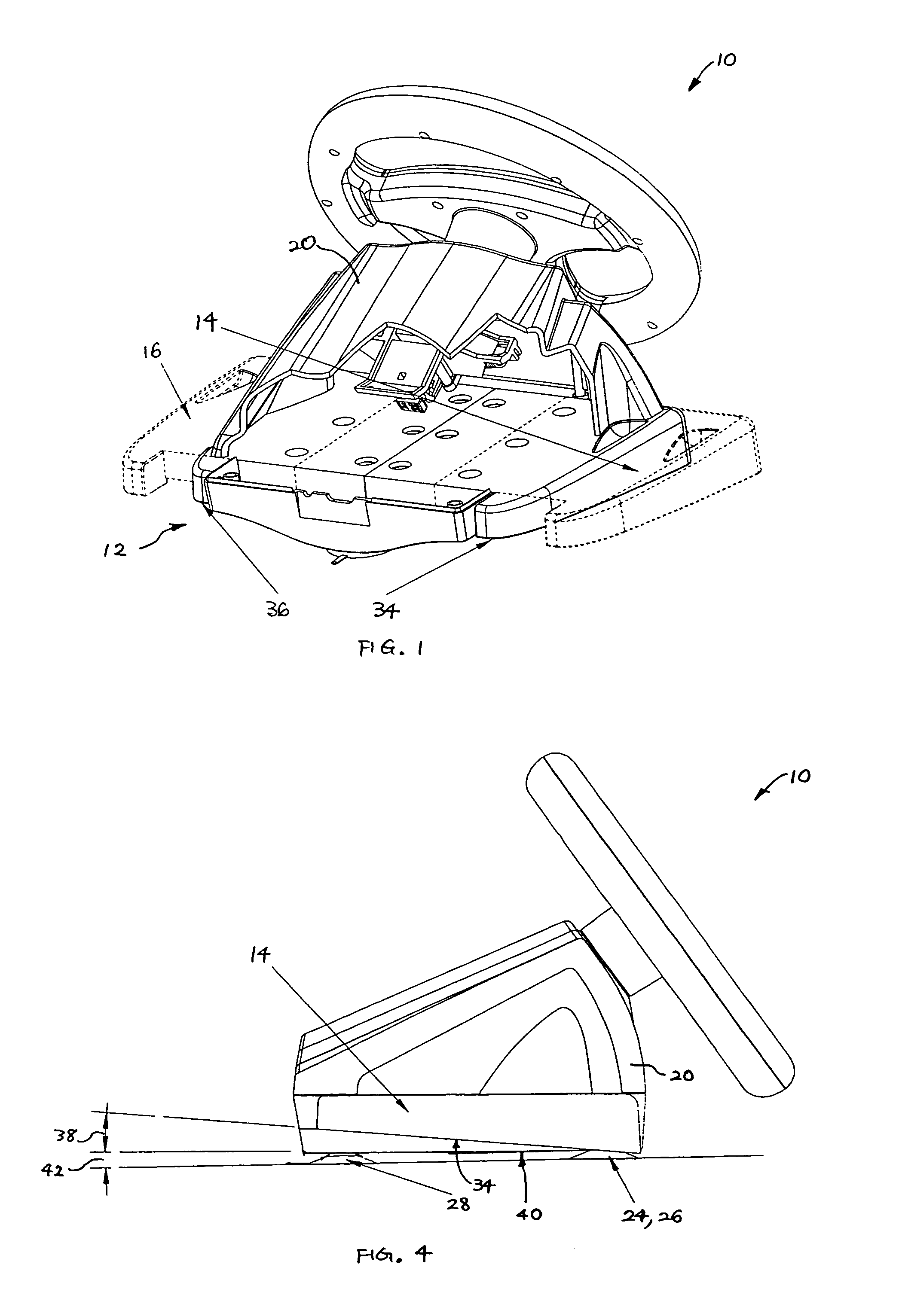 Convertible gaming steering wheel with internal retractable supports