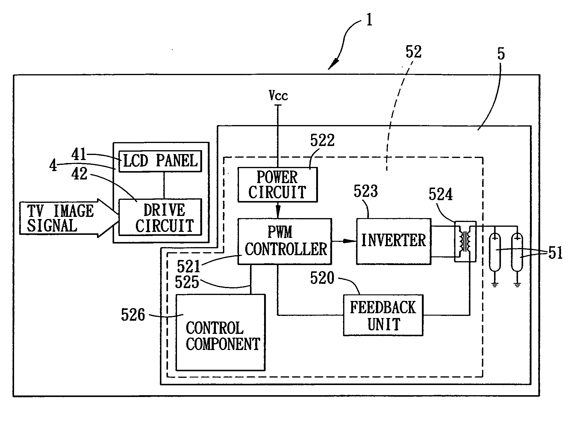 Television and back lighting source module capable of preventing harmonic interference