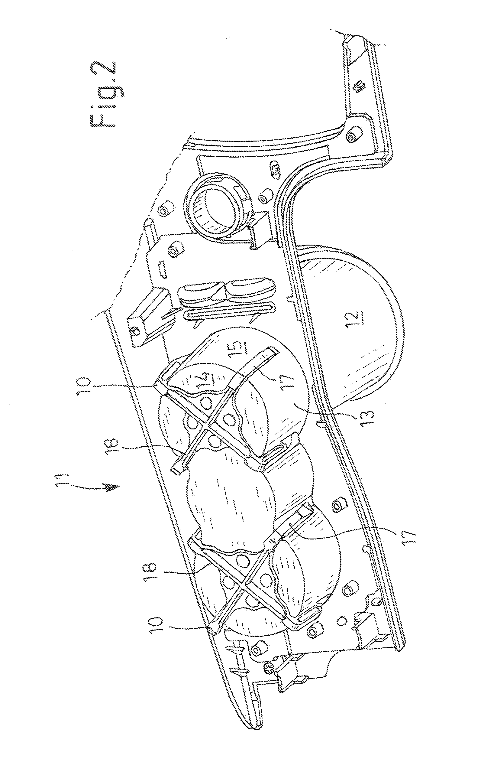 One-piece plastic clamping device for holder for beverage containers