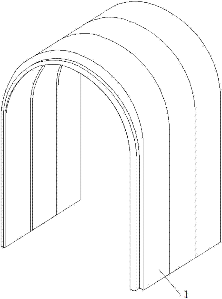 Roller compacted concrete dam internal prefabricated corridor structure with buckle connection and implementation method