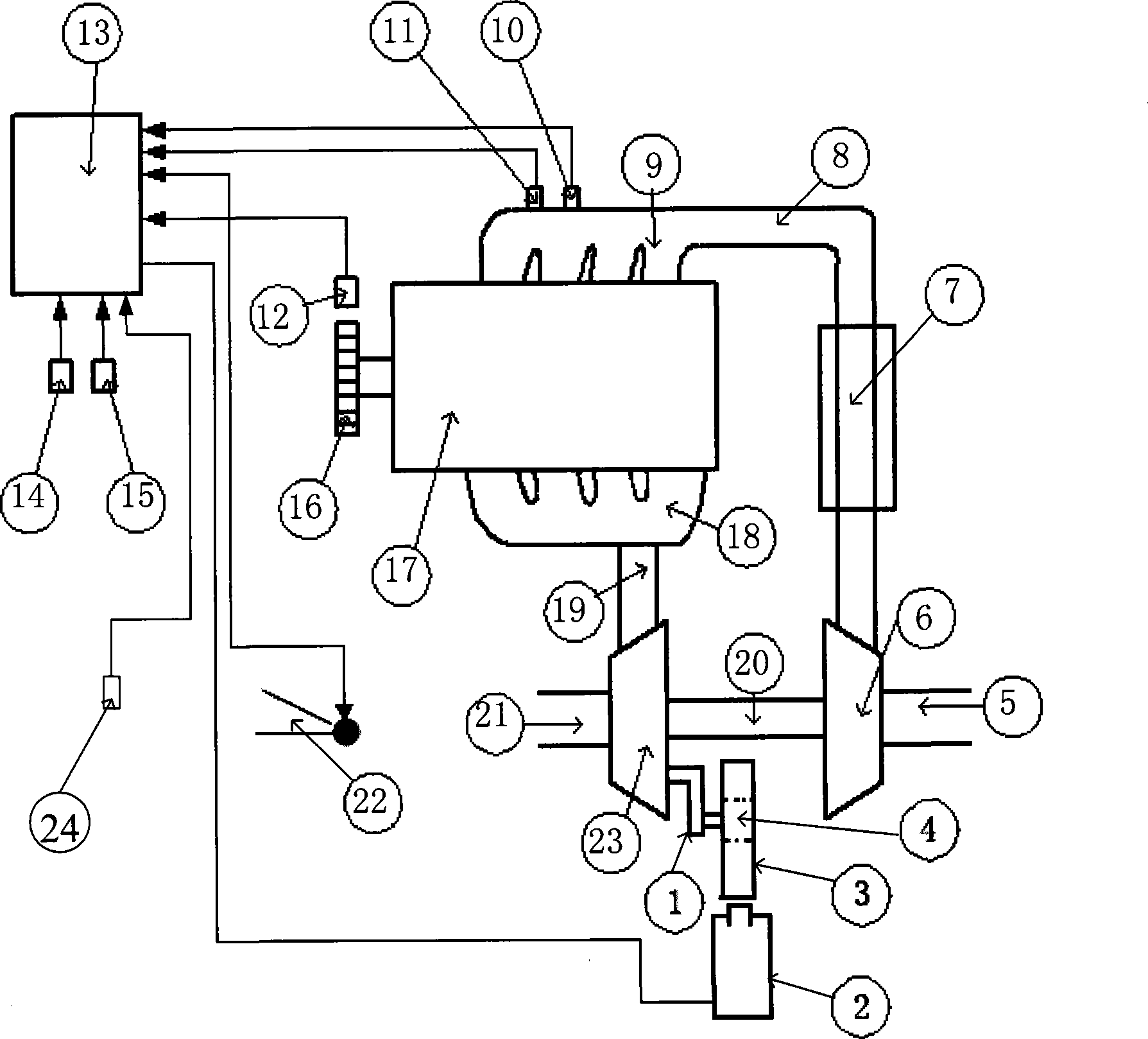 Variable nozzle turbocharging control method and system