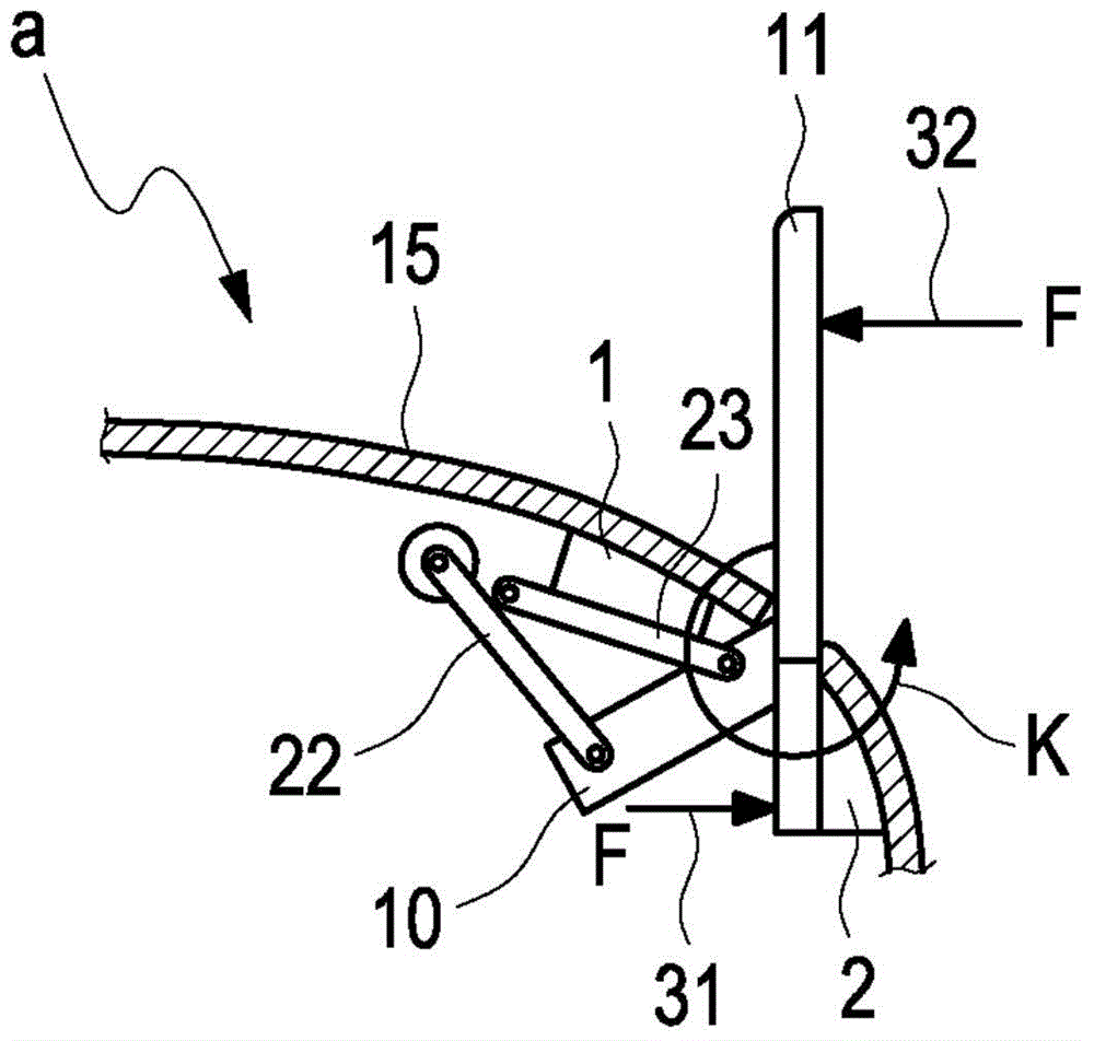 Swinging arrangement with overload protection