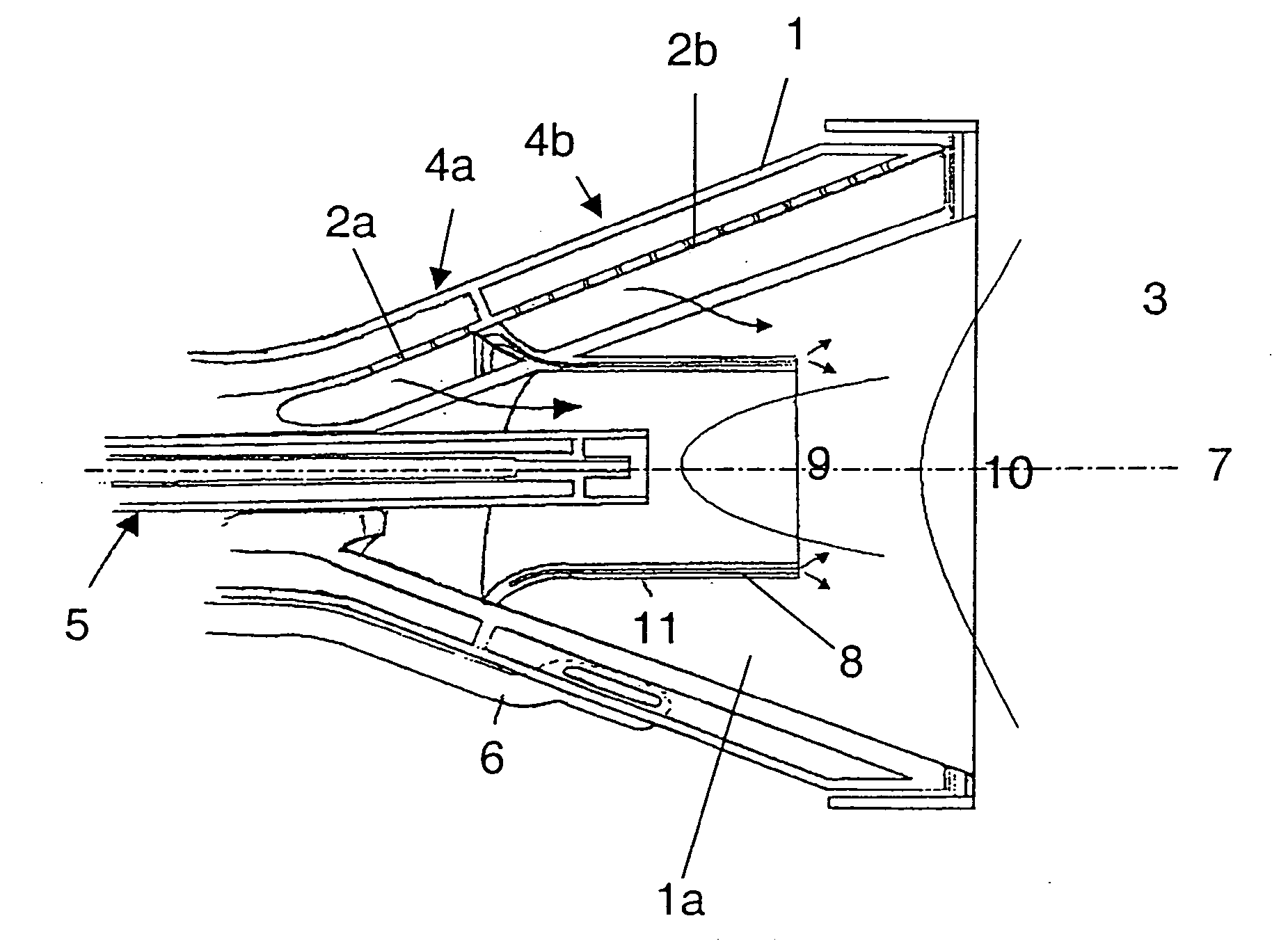 Burner with staged fuel injection