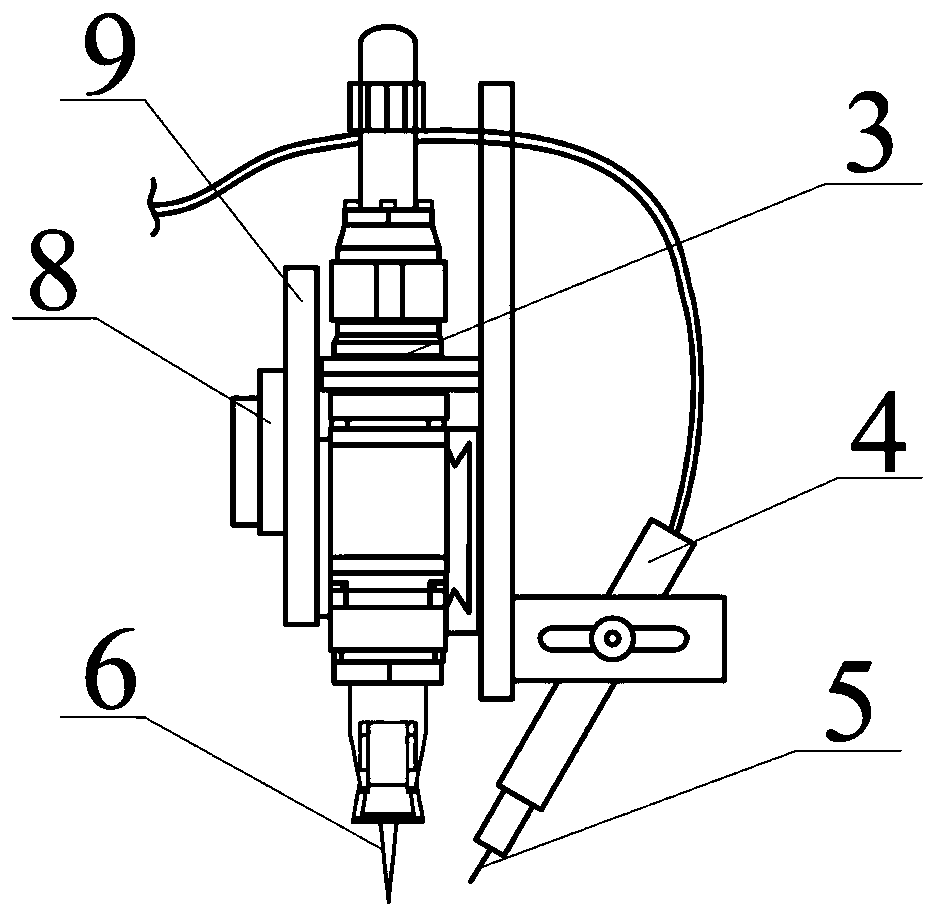 High-nitrogen steel composite welding device and method for reducing air holes assisted by mechanical vibration