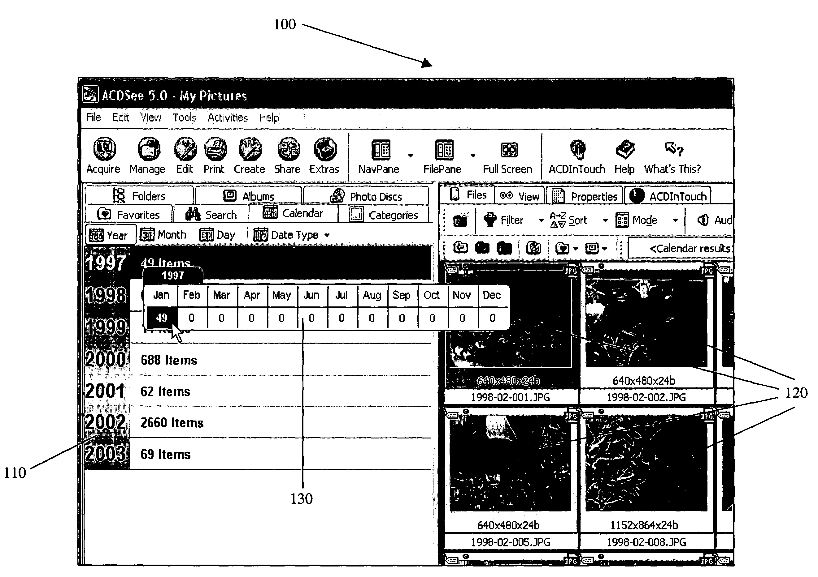 Method and system for calendar-based image asset organization