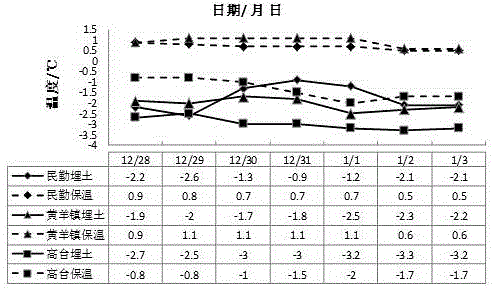 Heat preservation material for covering and overwintering wine grapes in low-temperature area and making method of heat preservation material