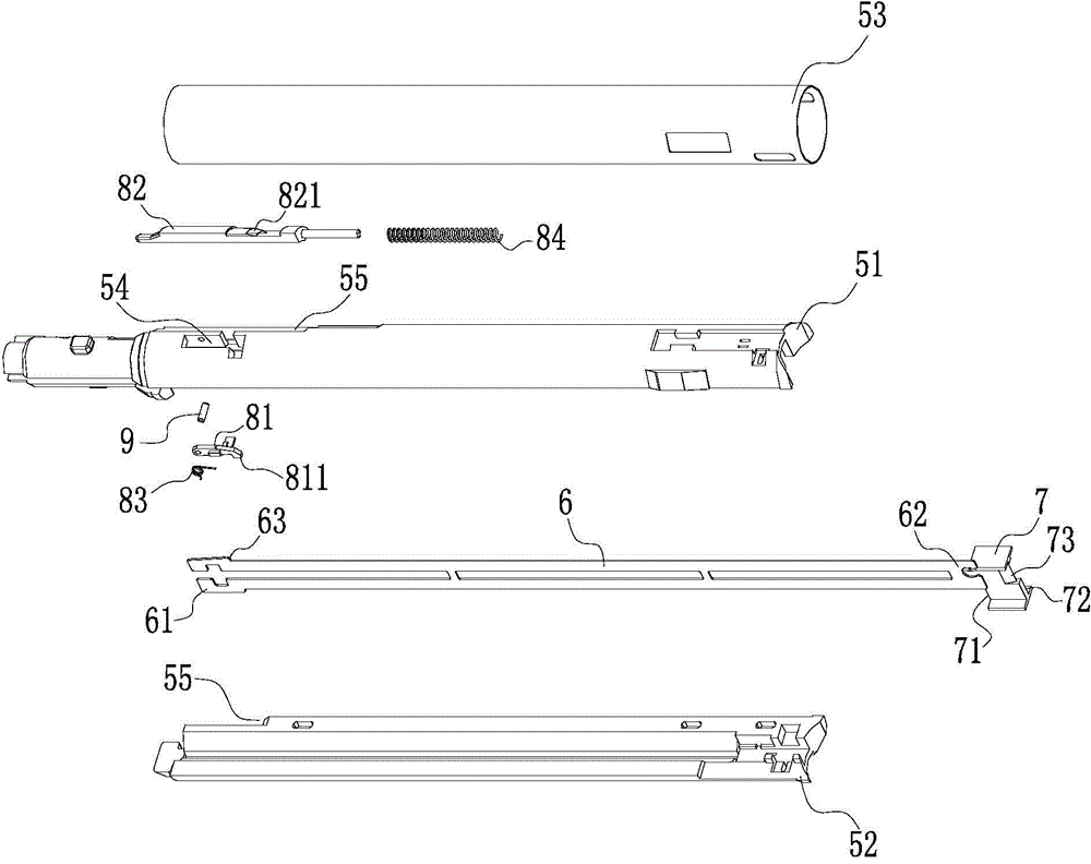 Nail head component and endoscopic surgery suturing and cutting device