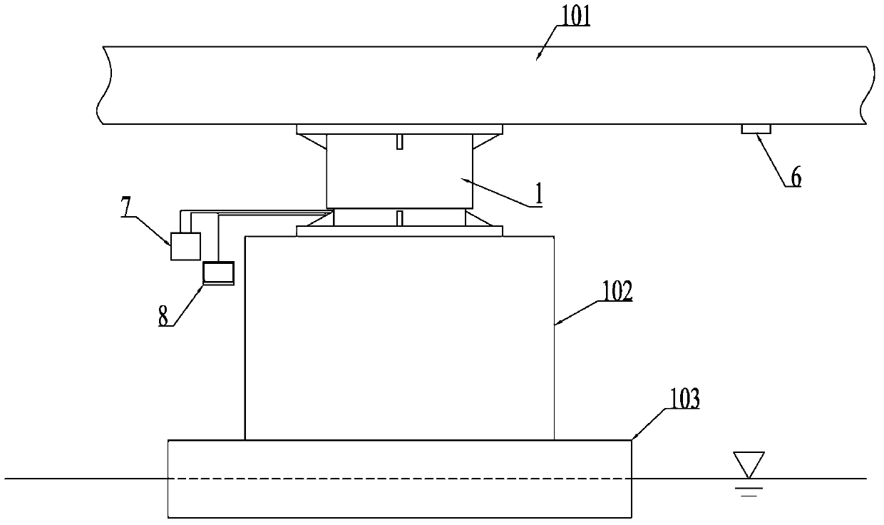 Hydraulic active control vibration absorbing support for railway emergency repair steel truss girder