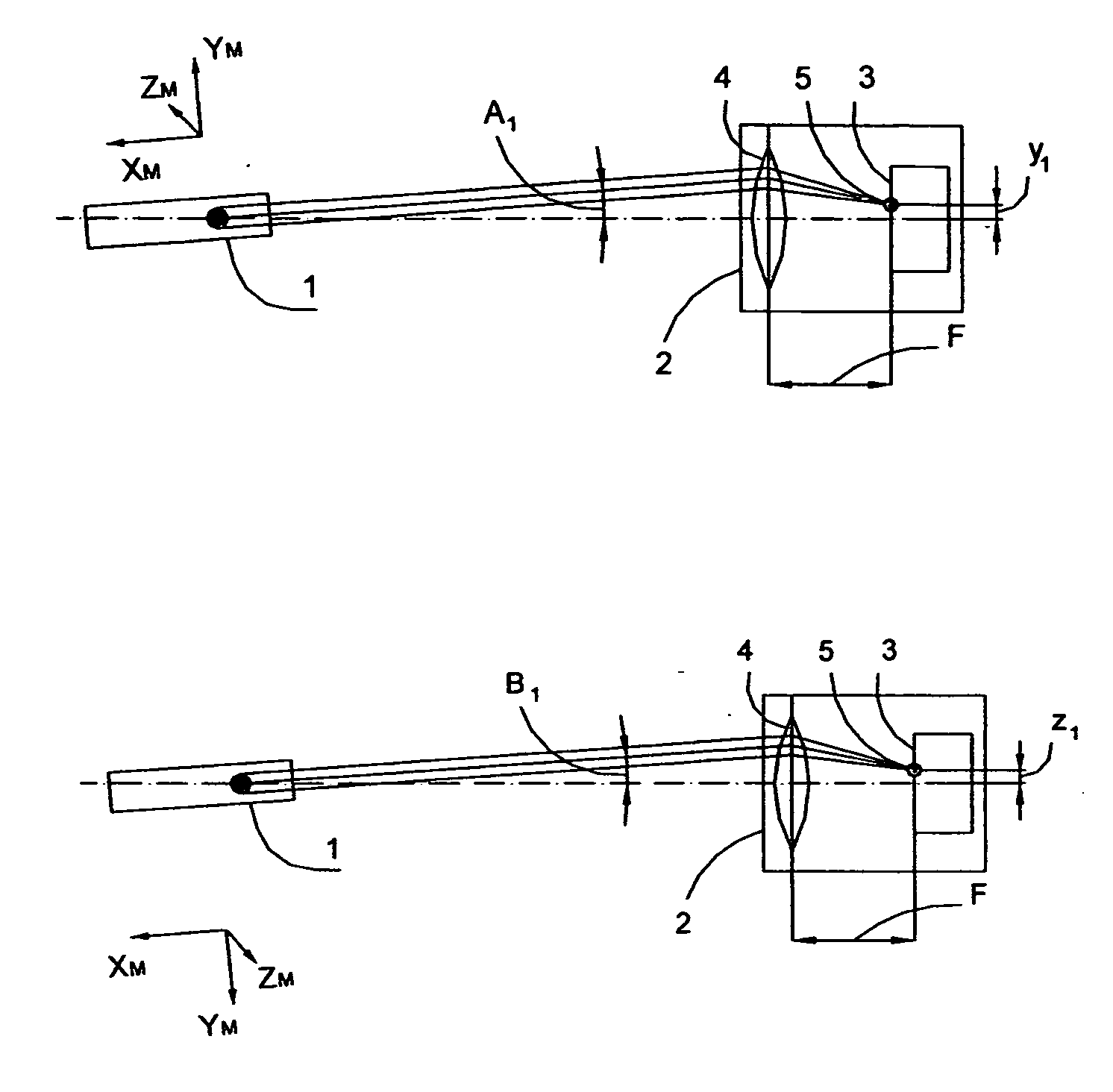 Method for determination of head position relative to rectangular axes for observer equipped with head-mounted module