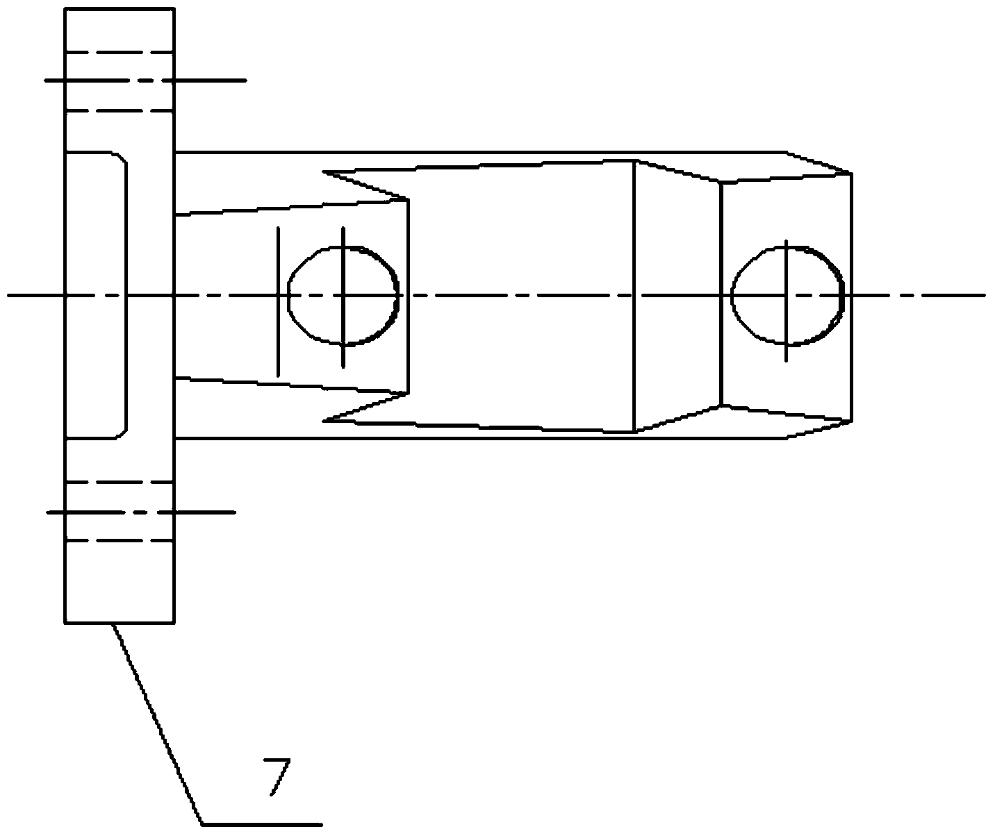 Processing technology of left support and right support of novel suspension V-shaped propelling rod of heavy automobile